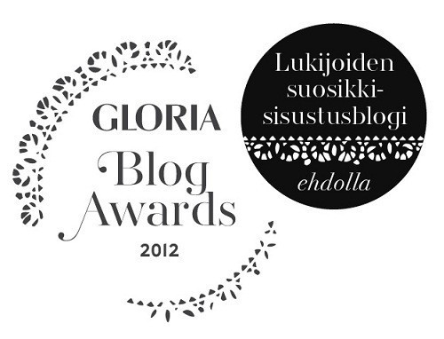 Gloria Blog Awards lukijoiden suosikki blogi Omakotivalkoinen
