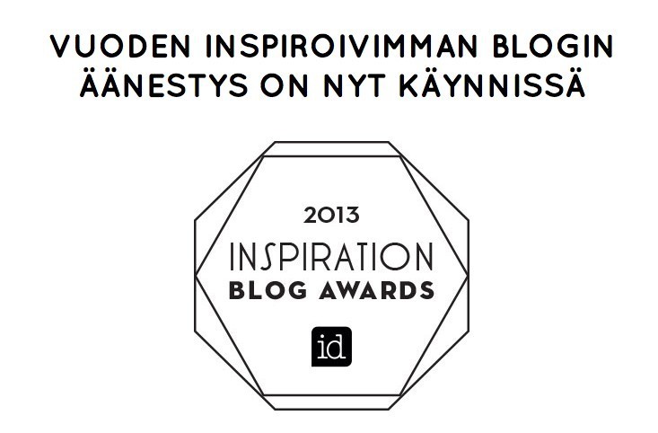 Indiedays Blog Awards vuoden inspiroivin blogi Omakotivalkoinen