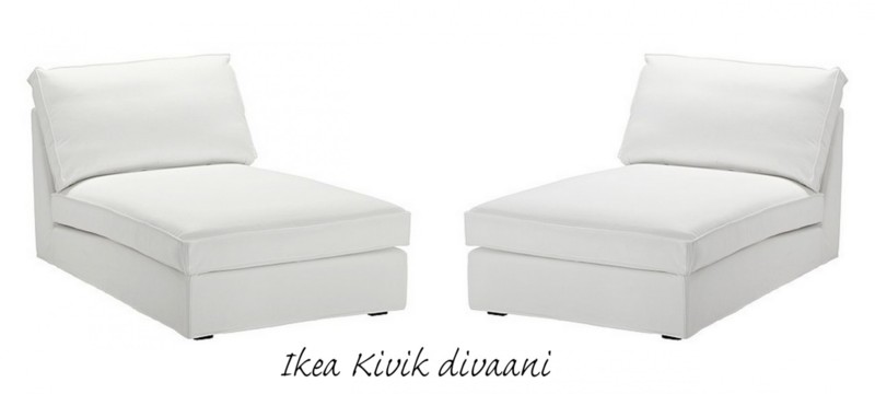 Ikea Kivik divaani - Sohvaton olohuone Omakotivalkoinen