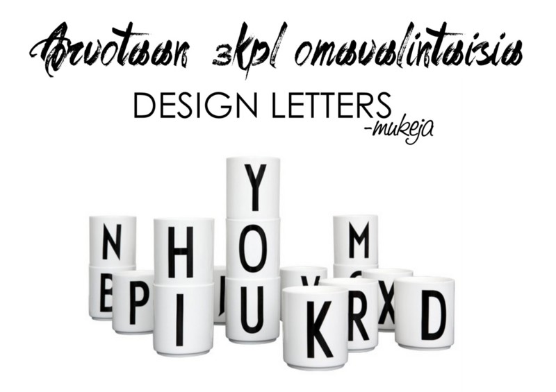 Omakotivalkoinen Blogiarvonta Design Letters aakkosmukit