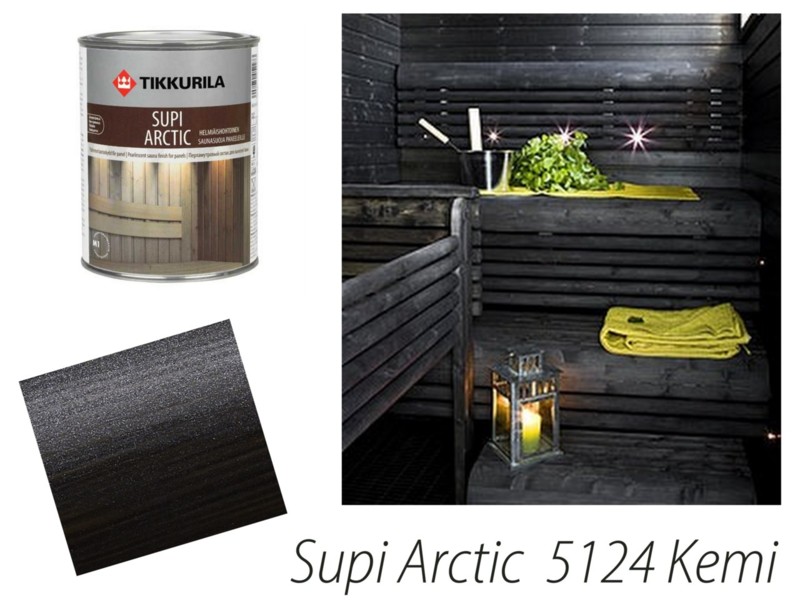 Saunan käsitteli mustaksi Tikkurila Supi saunavahalla ja Supi Arctic kuullotteella - Remonttivinkit Omakotivalkoinen