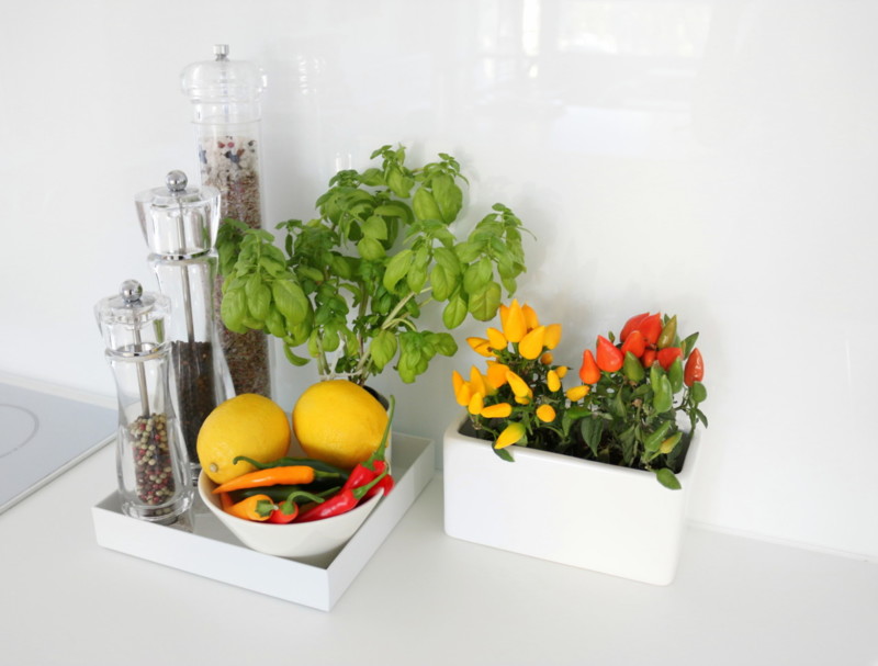 Värikäs keittiöpuutarha valkoisessa keittiössä - Sisustusblogi Omakotivalkoinen
