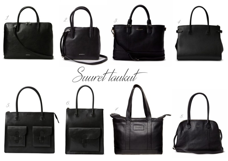 Suuret mustat laukut Tuotevinkit minimalistiseen pukeutumiseen