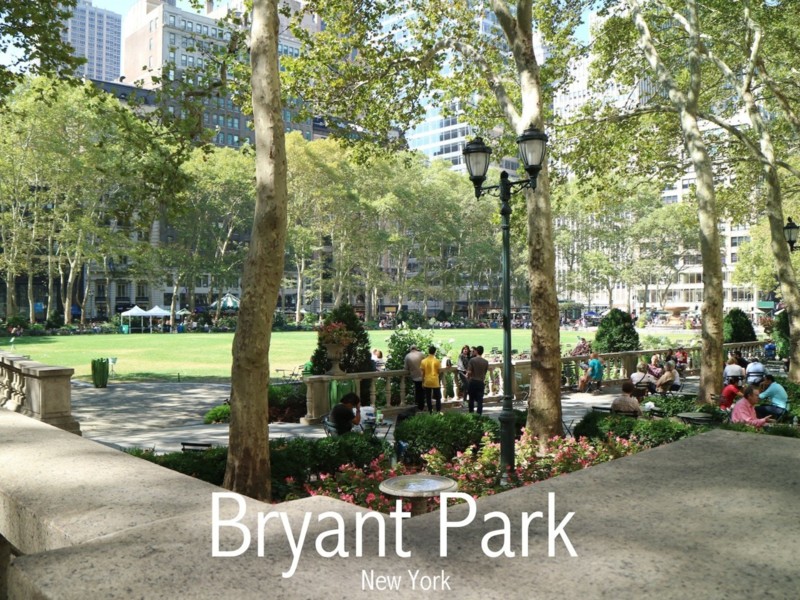 New York Bryant Park maisemakuvia ja tunnelmia