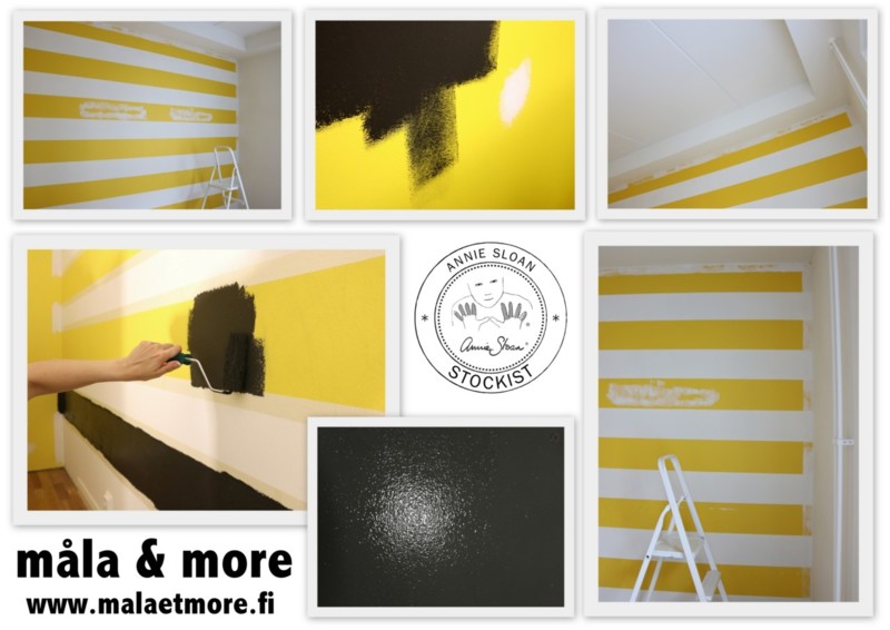 Annie Sloan Chalk Paint kalkkimaali lastenhuoneen seinälle - Mustavalkoinen sisustus Omakotivalkoinen
