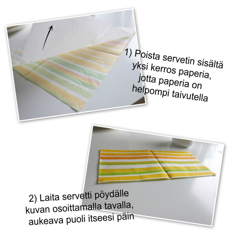 DIY pupuservetit - Näin taittelet lautasliinat pupun muotoon - Sisustusblogi Omakotivalkoinen