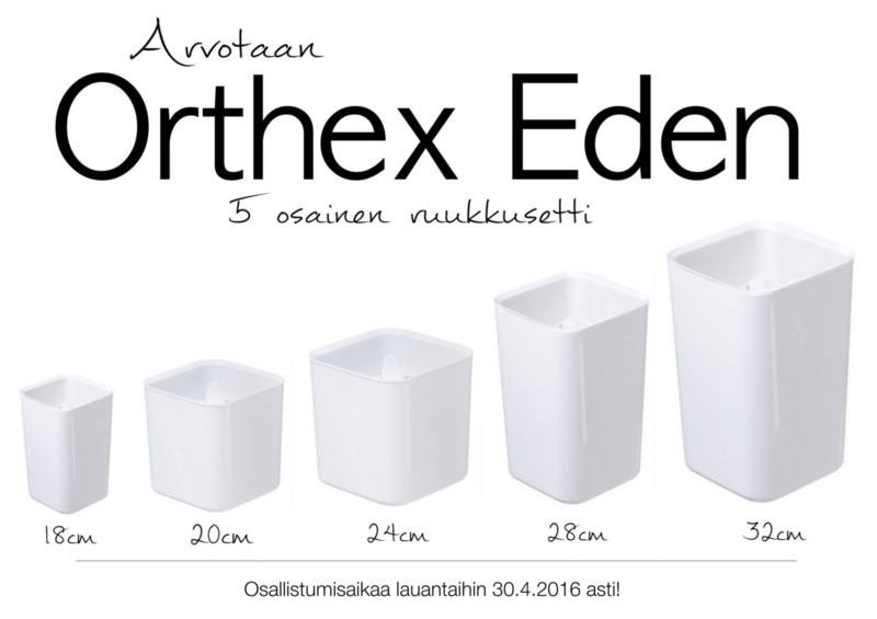 ORTHEX Eden ruukut ja arvonta - Parvekkeen vihersisustusvinkit Sisustusblogi Omakotivalkoinen