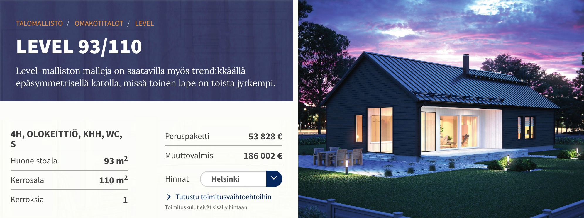 Uusi talomallisto Kastelli LEVEL