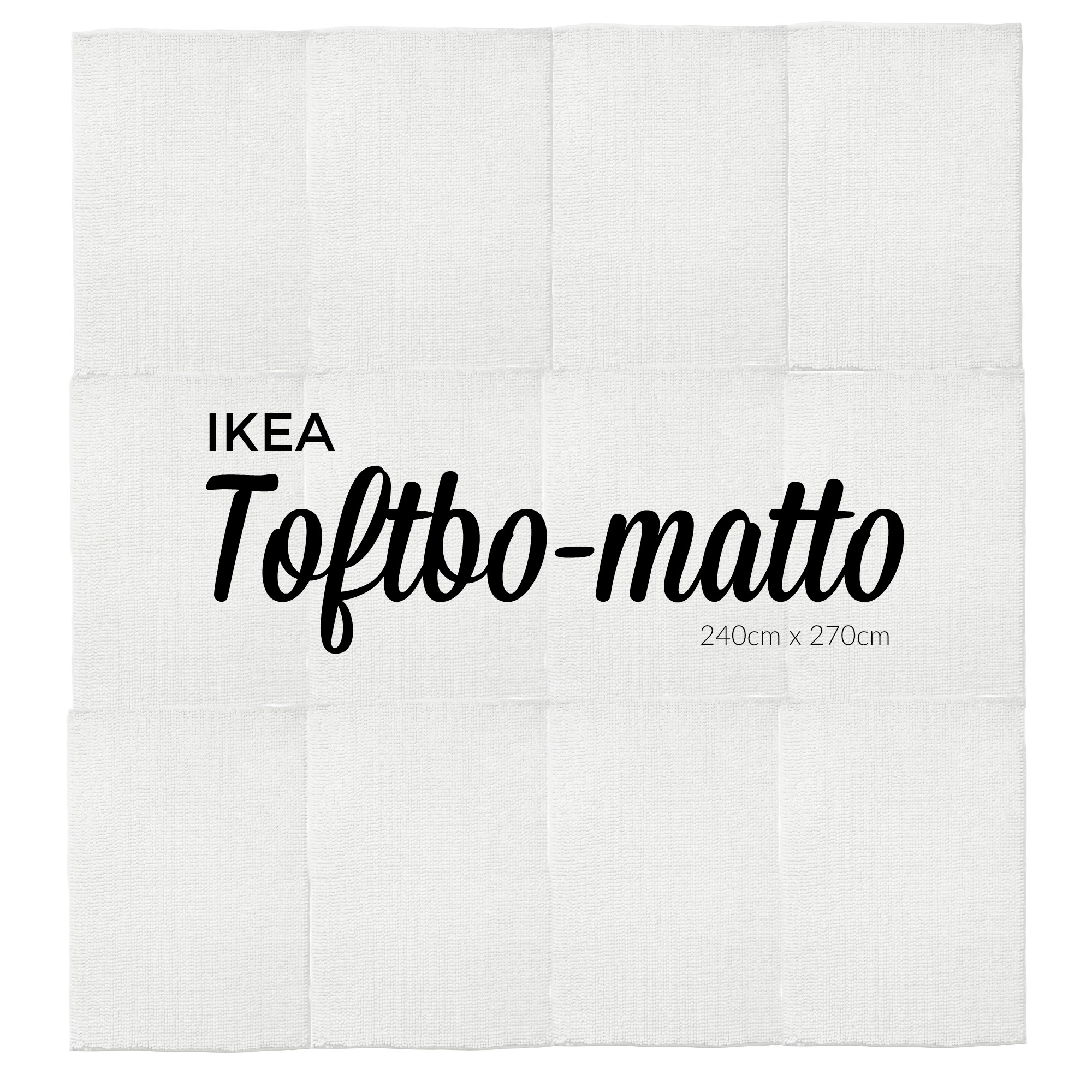 Ikea Toftbo matto valkoinen