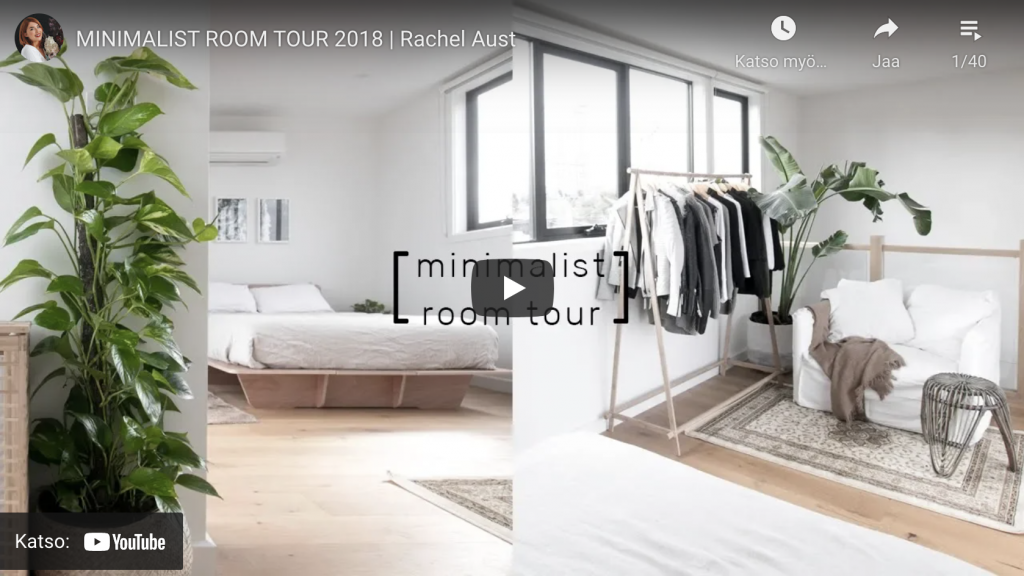 Minimalist room tour videosarja