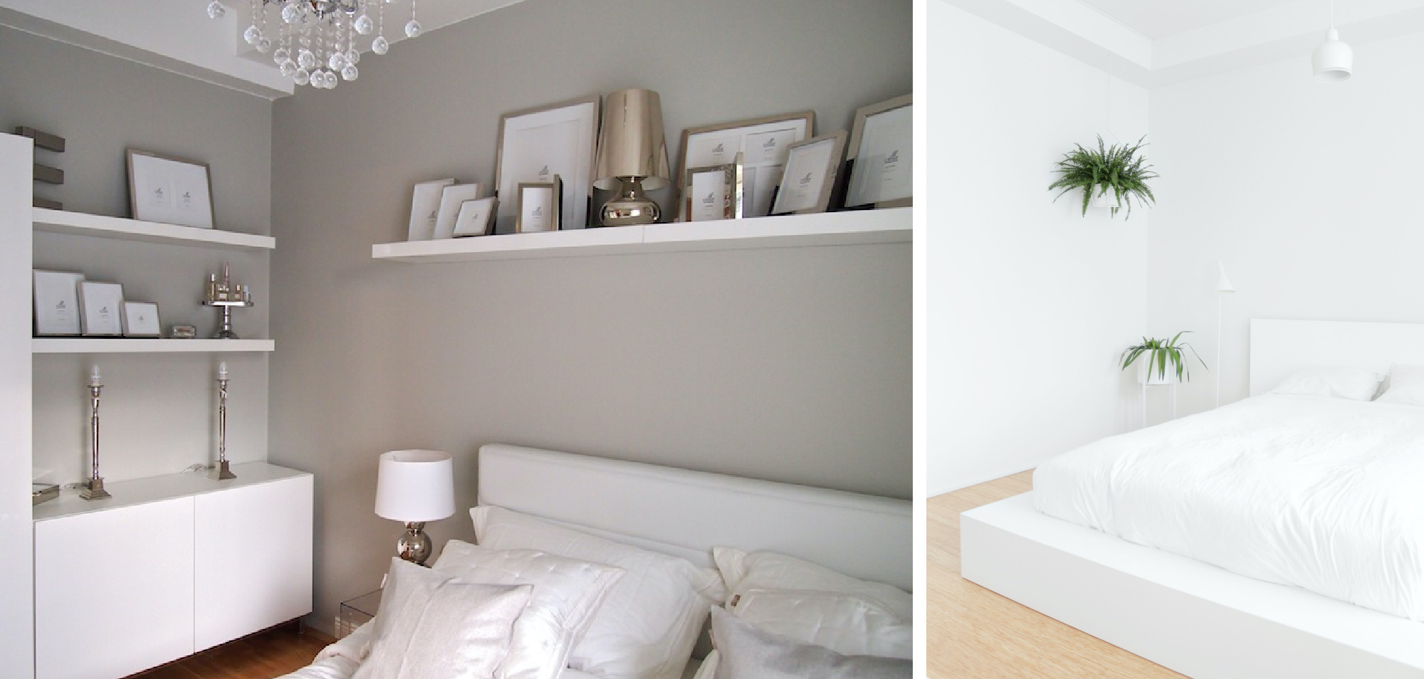 Maalisävy makuuhuoneeseen ennen ja jälkeen kuvia - Sisustusblogi Omakotivalkoinen