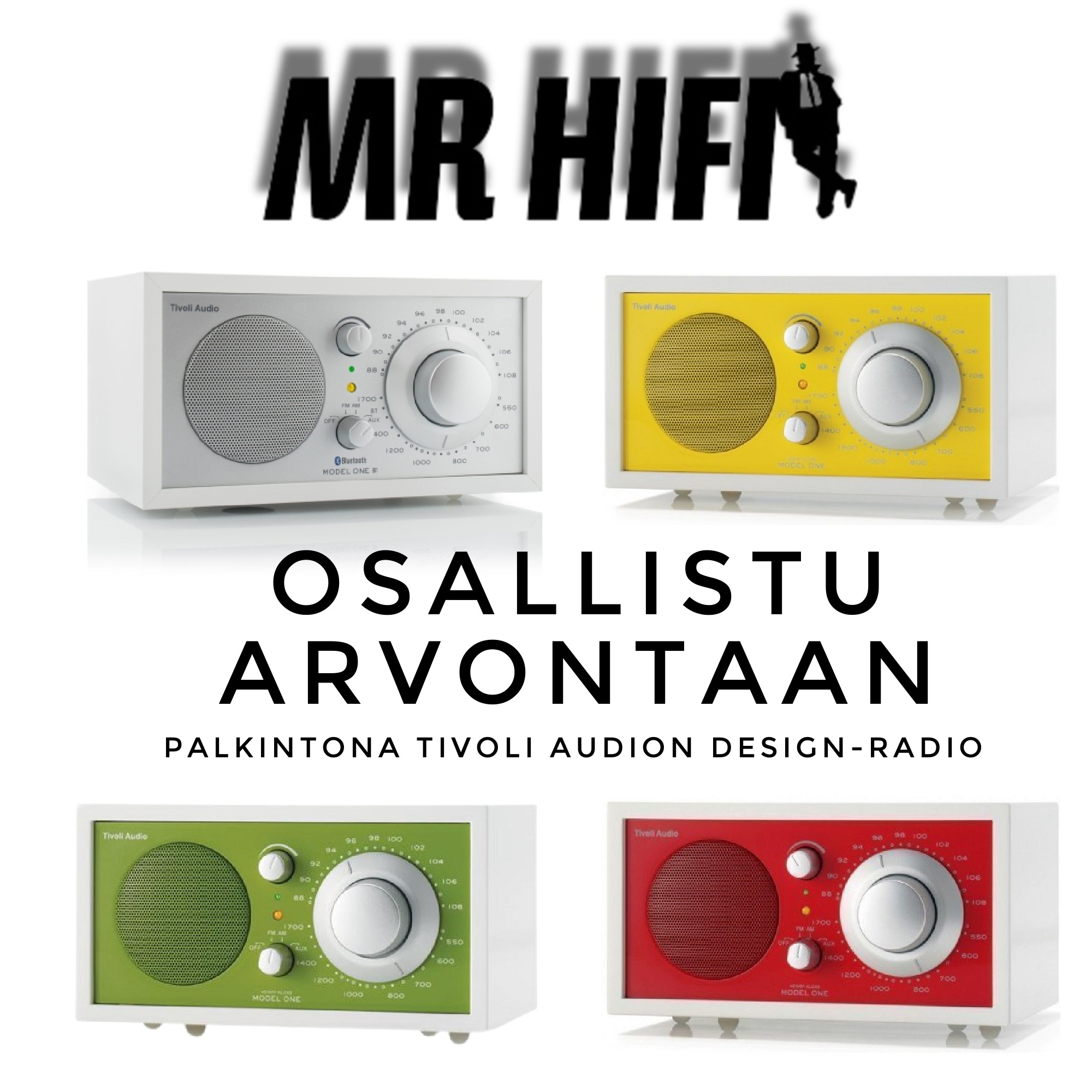 MR Hifi Tivoli Radio Model 1 pöytärapio korkeakiiltoinen valkoinen - Omakotivalkoinen