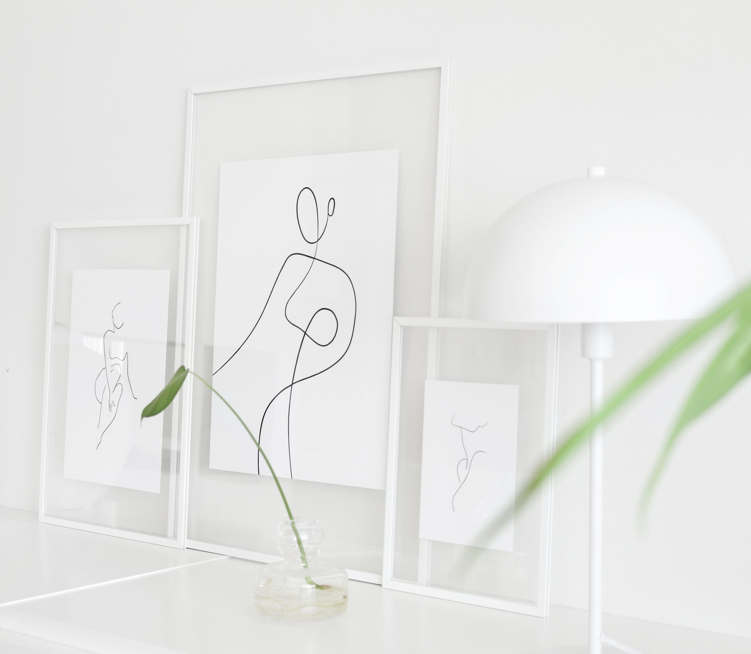 Minimalistista taidetta kalligrafia printtijulisteet - Omakotivalkoinen