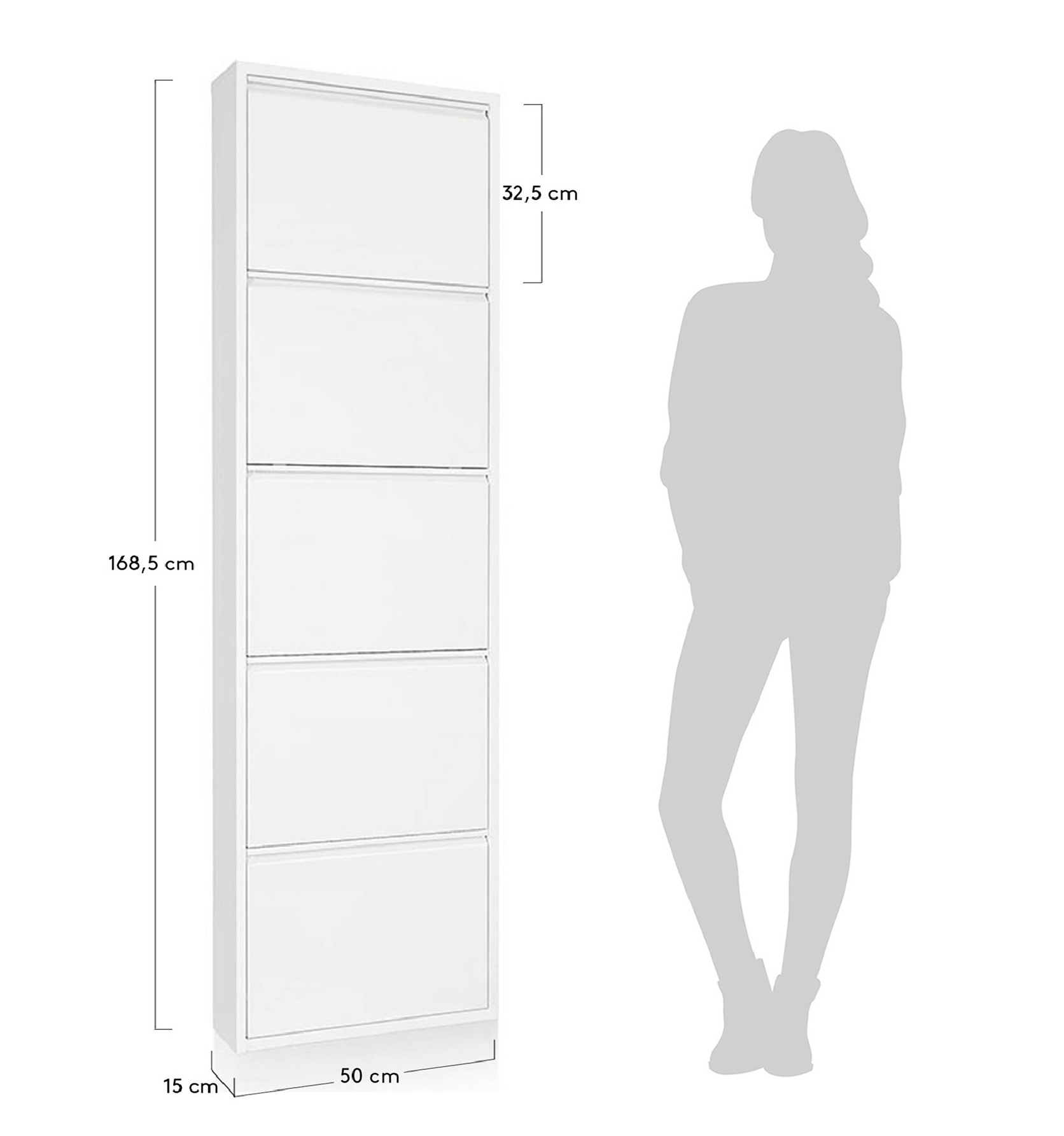 Minimalistinen kenkäkaappi 15 kenkäparille